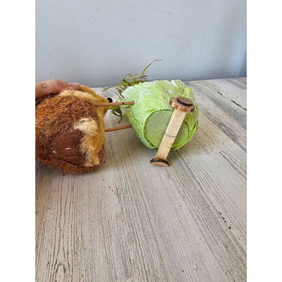 Bottle brush Sisal hedgehog lettuce cart spring Easter decor carrot unique shabb - Picture 7 of 7